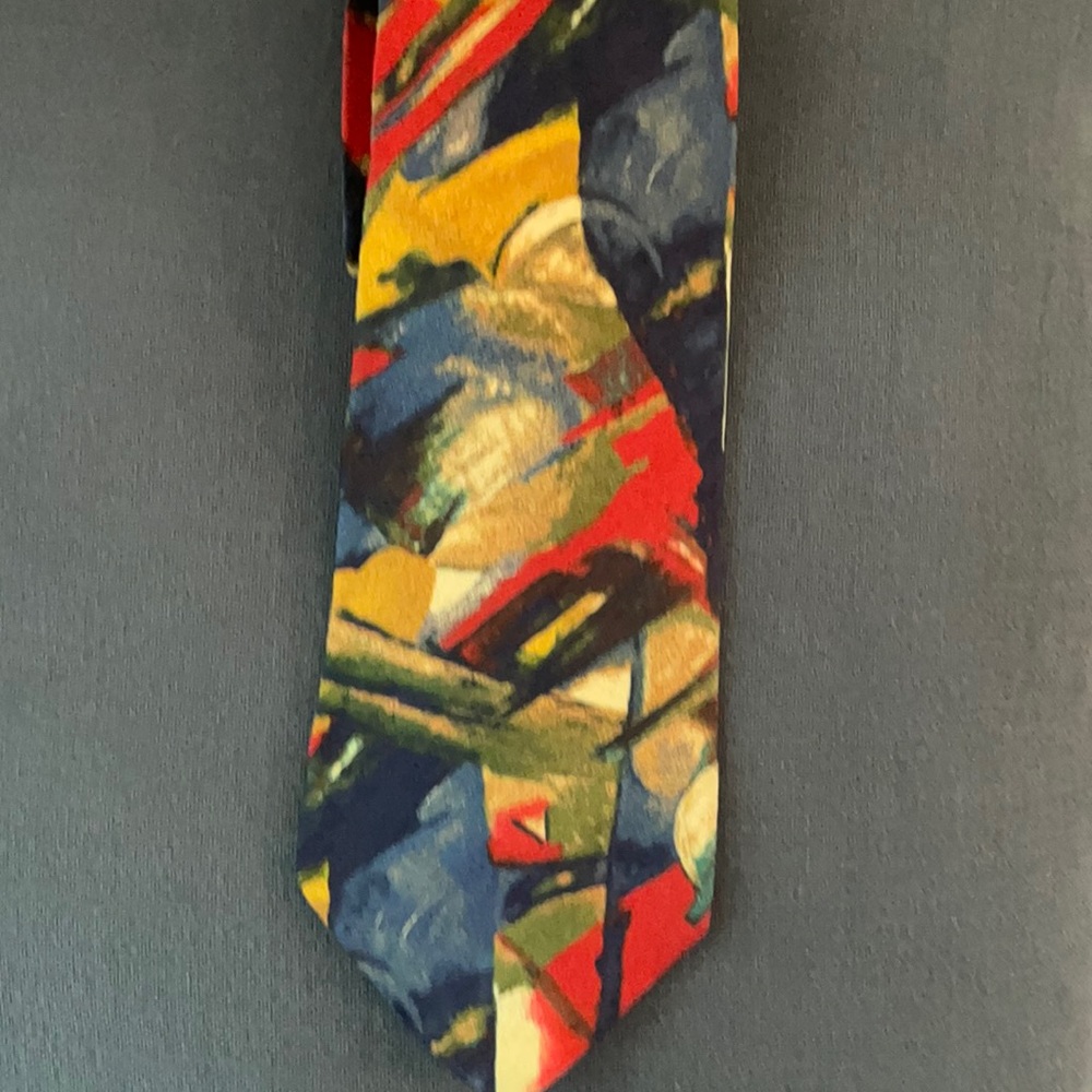 Mosaic color silk tie